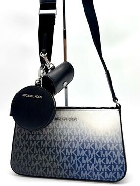 Michael Kors Jet Set Logo Crossbody Bag w Case for Apple AirPods Pro Black Multi